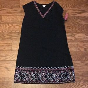 Merona Black Dress with Color Pattern